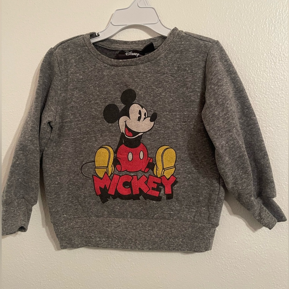 Disney Mickey Mouse Gray Crewneck Sweatshirt – Toddler Size 3T